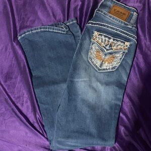 Stylish Blue Boot Cut Jeans with Embroidery